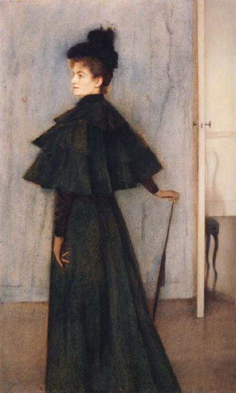 Fernand Khnopff Portrait of Mrs Botte Sweden oil painting art